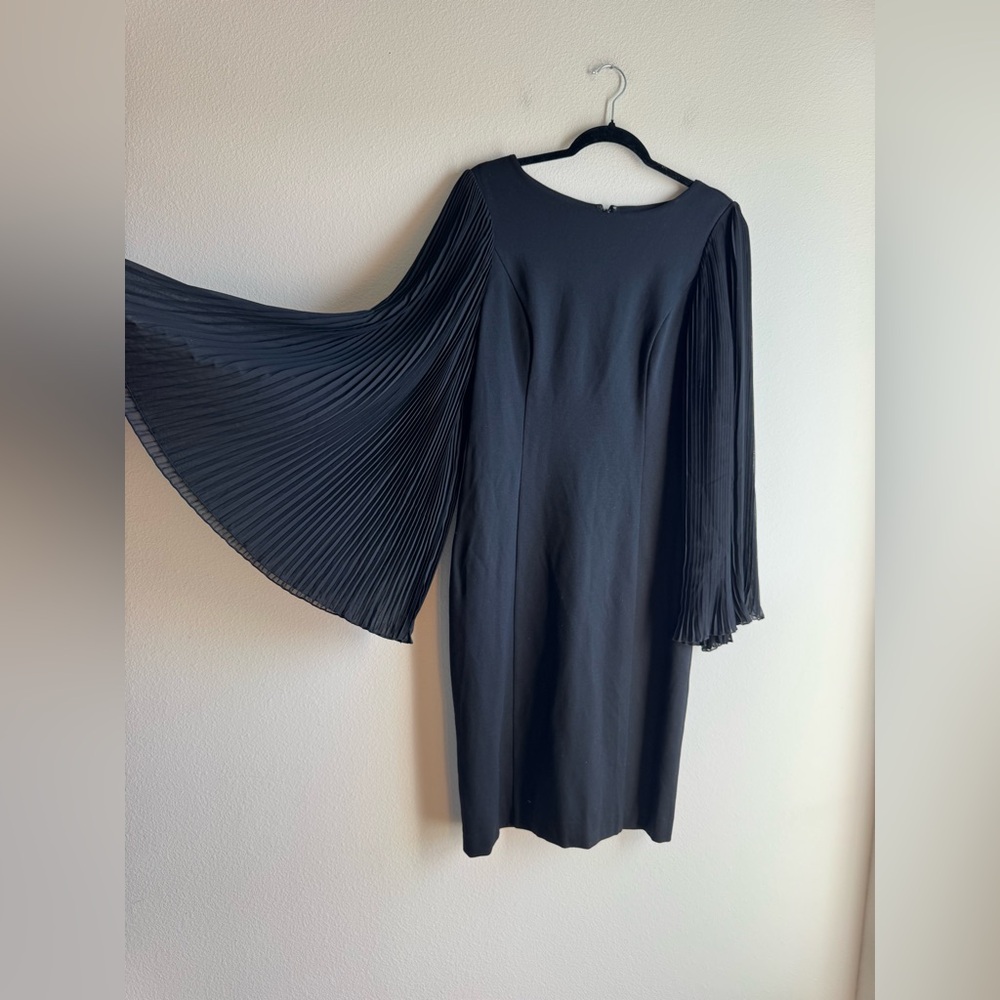 Nue by Shani Black Body Con Mini Sheer Flow Sleeves Formal Event Dress 8